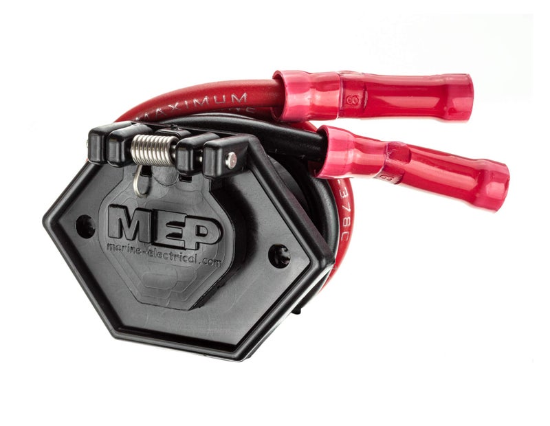 MotorGuide موترغيد 8M4000954 مقبس طاقة لمحرك التجديف، 2-سن، 12 فولت، 24 فولت أو 36 فولت لمحركات التجديف، لتركيب لوحة المقدمة - Image 1